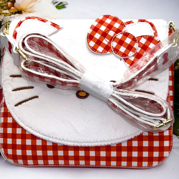 Loungefly Sanrio Hello Kitty Gingham Cosplay Crossbody Bag and Matching Wallet - Picture 4 of 8